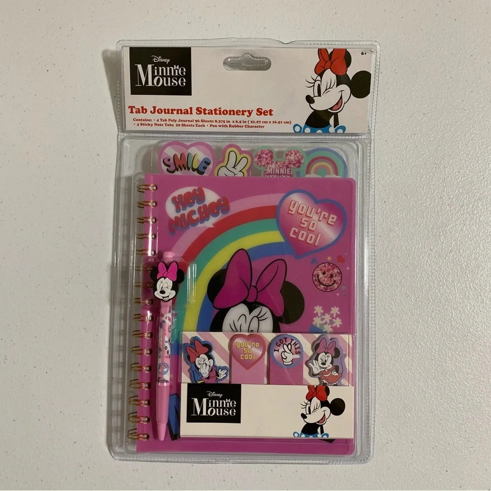 Disney Minnie Mouse Tab Journal Stationery Set-NWT